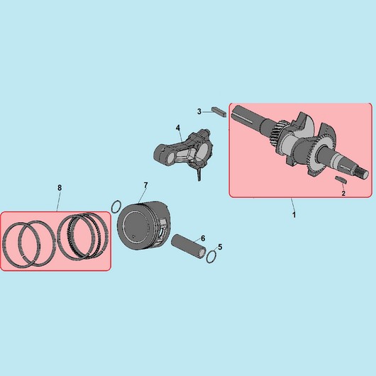 Поршень, шатун, коленвал Champion BC4311